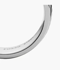 Harlow Linear Texture Stainless Steel Band Ring