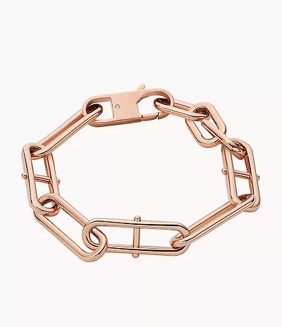 Heritage D-Link Rose Gold-Tone Stainless Steel Chain Bracelet