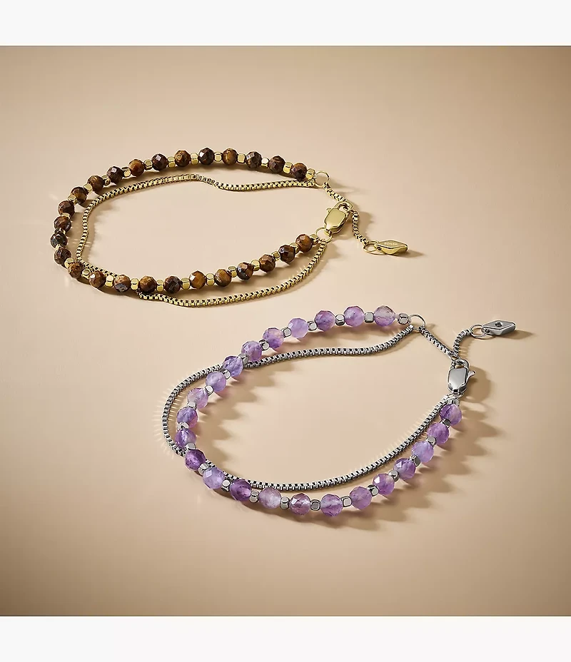 All Stacked Up Brown Tiger's Eye Multi-Strand Bracelet