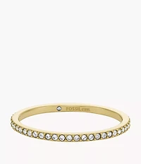 Ellis Pavé Glitz Gold-Tone Stainless Steel Band Ring