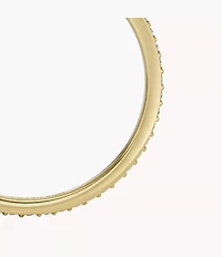 Ellis Pavé Glitz Gold-Tone Stainless Steel Band Ring