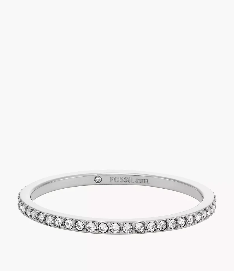 Ellis Pavé Glitz Stainless Steel Band Ring