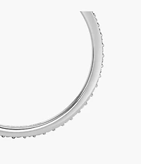 Ellis Pavé Glitz Stainless Steel Band Ring