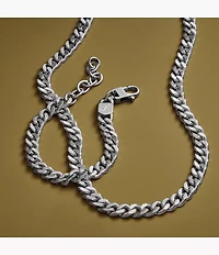 Harlow Linear Texture Chain Stainless Steel Necklace