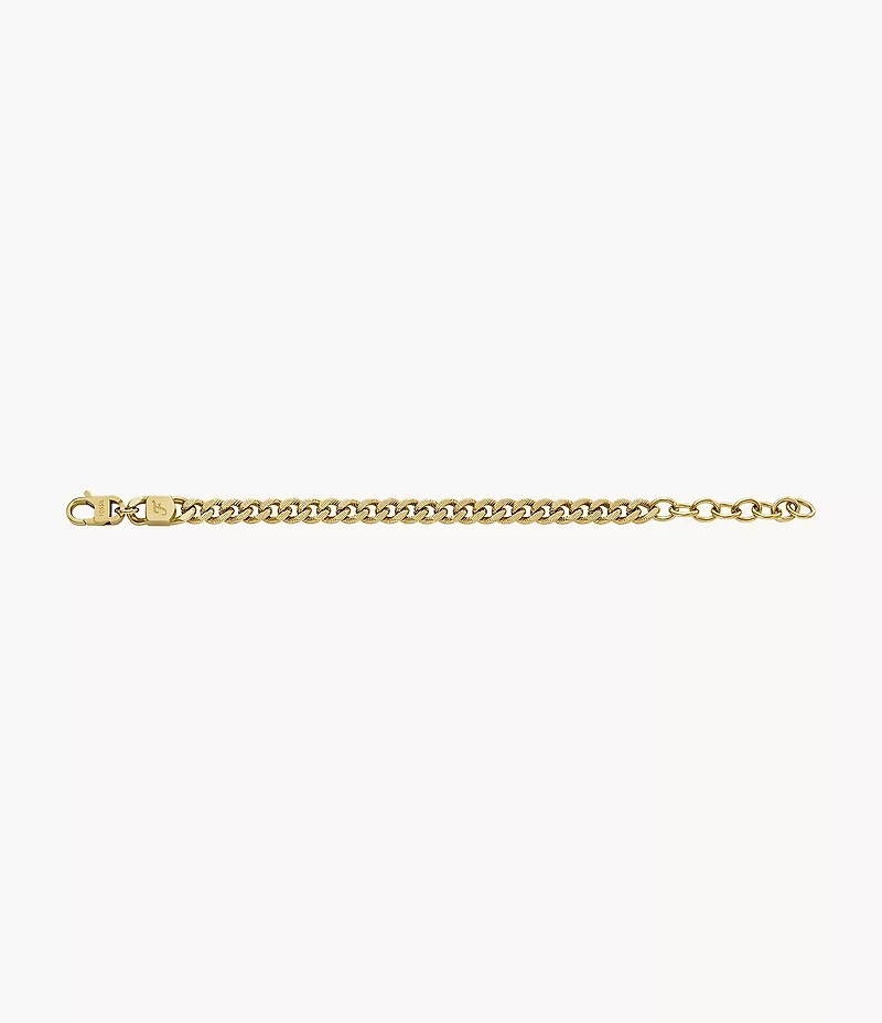 Harlow Linear Texture Chain Gold-Tone Stainless Steel Bracelet