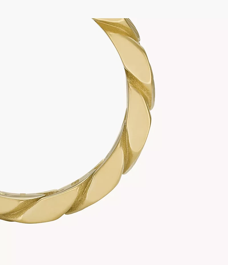 Harlow Linear Texture Chain Gold-Tone Stainless Steel Band Ring