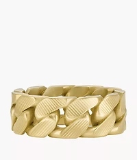 Harlow Linear Texture Chain Gold-Tone Stainless Steel Band Ring