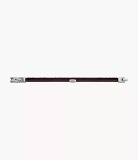 Machine Knurled Texture Brown Leather Multi-Strand Bracelet