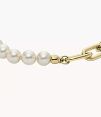 Heritage Pearl D-Link Gold-Tone Stainless Steel Chain Bracelet