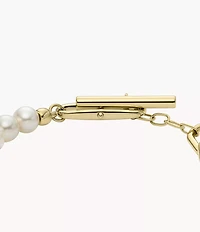 Heritage Pearl D-Link Gold-Tone Stainless Steel Chain Bracelet
