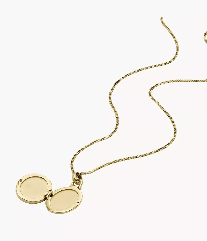 Sadie Locket Collection Gold-Tone Stainless Steel Pendant Necklace
