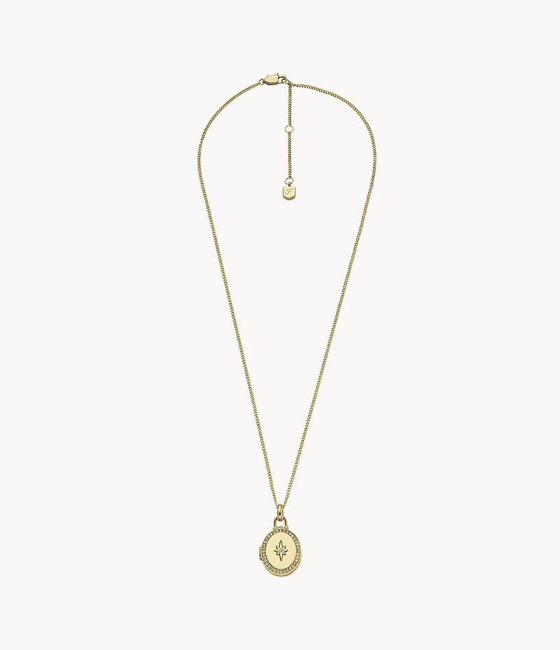 Sadie Locket Collection Gold-Tone Stainless Steel Pendant Necklace