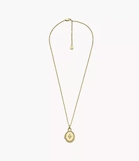 Sadie Locket Collection Gold-Tone Stainless Steel Pendant Necklace