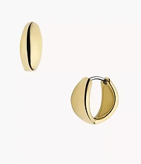 Ellis Domed Collection Gold-Tone Stainless Steel Hoop Earrings
