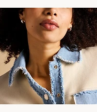 Ellis Domed Collection Stainless Steel Hoop Earrings