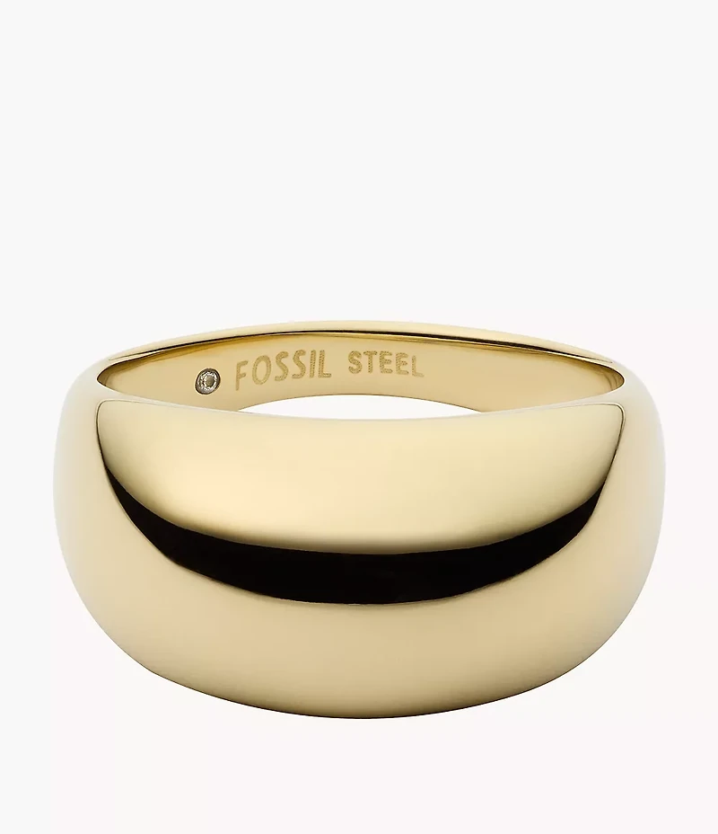 Ellis Domed Collection Gold-Tone Stainless Steel Band Ring