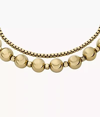 All Stacked Up Gold-Tone Stainless Steel Beaded Bracelet