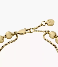 All Stacked Up Gold-Tone Stainless Steel Beaded Bracelet