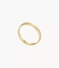 Harlow Linear Texture Gold-Tone Stainless Steel Band Ring
