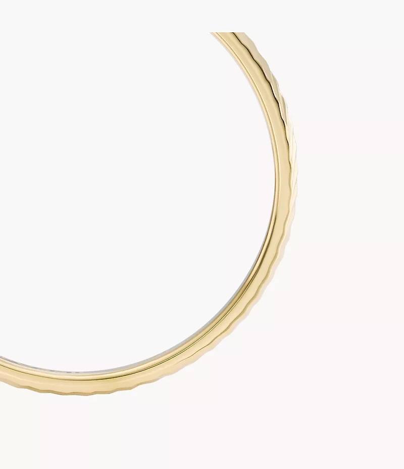 Harlow Linear Texture Gold-Tone Stainless Steel Band Ring