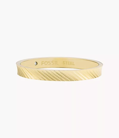 Harlow Linear Texture Gold-Tone Stainless Steel Band Ring