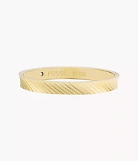 Harlow Linear Texture Gold-Tone Stainless Steel Band Ring