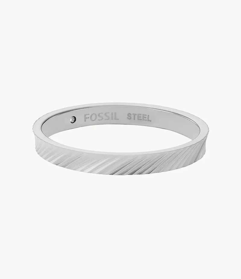 Harlow Linear Texture Stainless Steel Band Ring