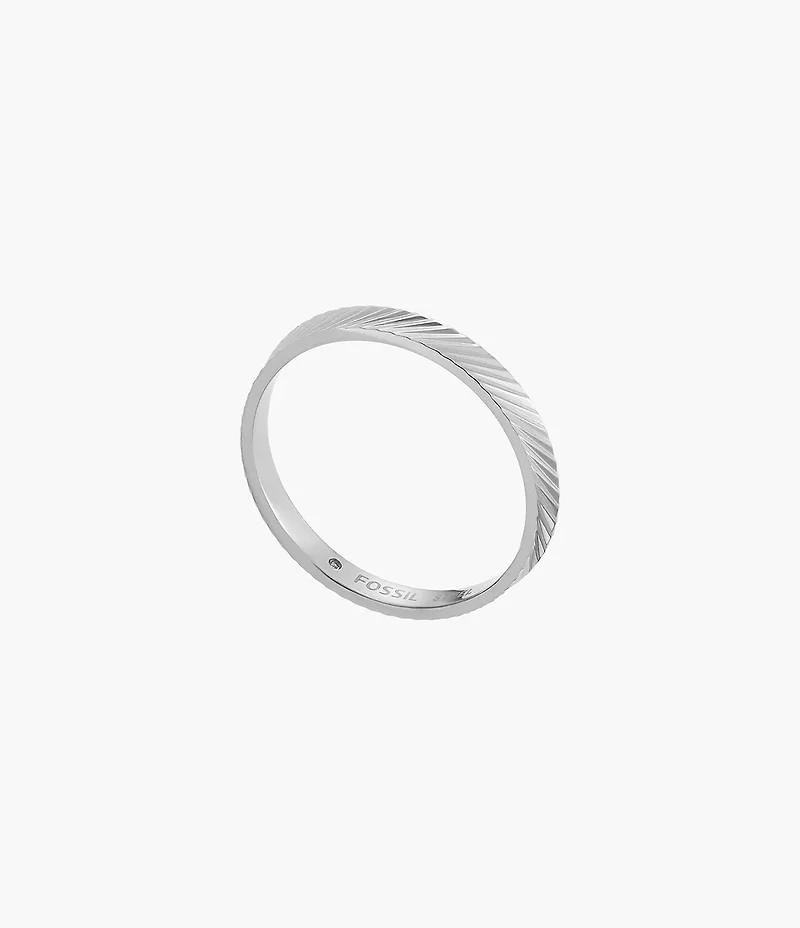 Harlow Linear Texture Stainless Steel Band Ring