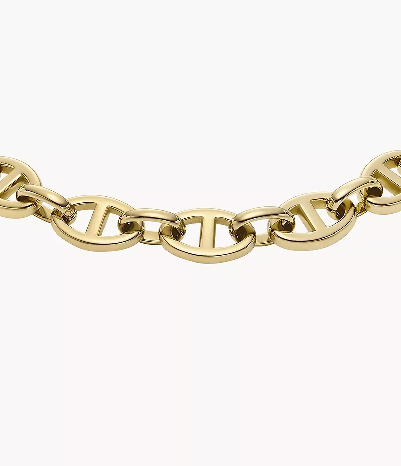 Heritage D-Link Gold-Tone Stainless Steel Chain Bracelet