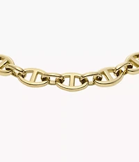 Heritage D-Link Gold-Tone Stainless Steel Chain Bracelet