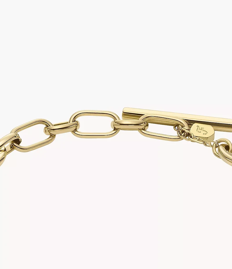 Heritage D-Link Gold-Tone Stainless Steel Chain Bracelet