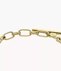 Heritage D-Link Gold-Tone Stainless Steel Chain Bracelet