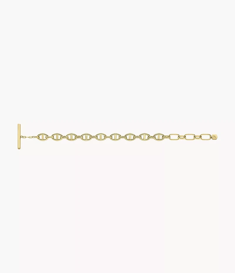 Heritage D-Link Gold-Tone Stainless Steel Chain Bracelet