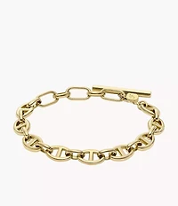 Heritage D-Link Gold-Tone Stainless Steel Chain Bracelet