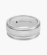 Machine Knurled Texture Stainless Steel Band Ring