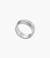 Machine Knurled Texture Stainless Steel Band Ring