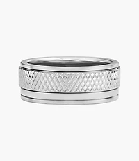 Machine Knurled Texture Stainless Steel Band Ring