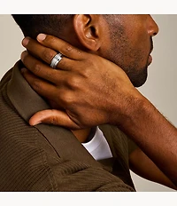 Machine Knurled Texture Stainless Steel Band Ring