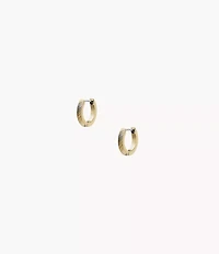 Harlow Linear Texture Gold-Tone Stainless Steel Hoop Earrings