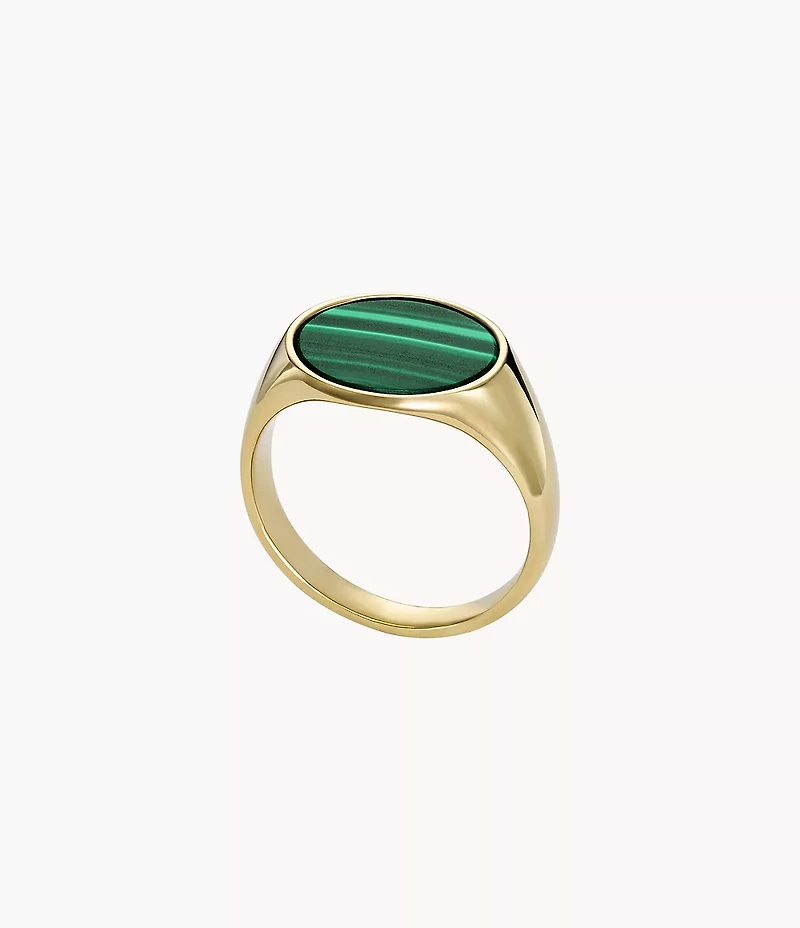Ellis Signet Collection Green Malachite Ring