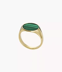 Ellis Signet Collection Green Malachite Ring