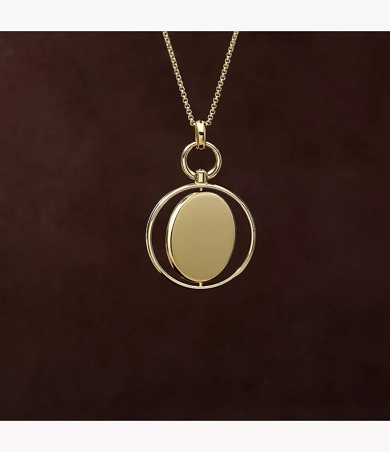 Heritage Legacy Charm Gold-Tone Stainless Steel Pendant Necklace