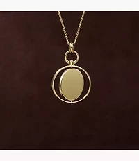 Heritage Legacy Charm Gold-Tone Stainless Steel Pendant Necklace