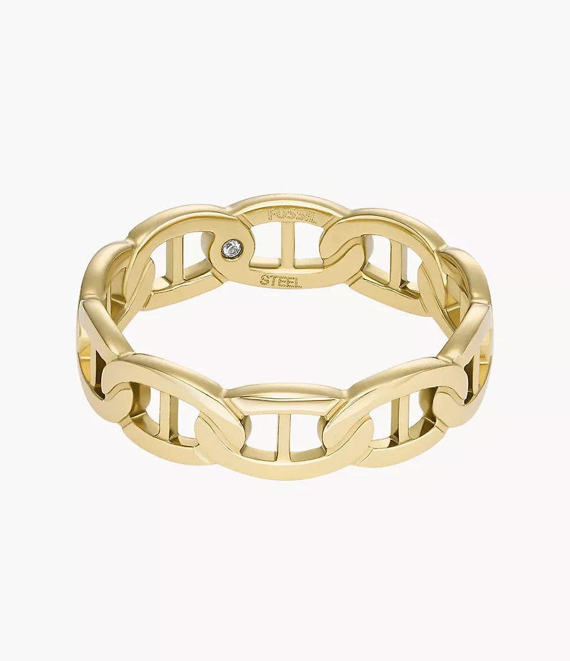 Heritage D-Link Gold-Tone Stainless Steel Band Ring