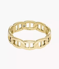 Heritage D-Link Gold-Tone Stainless Steel Band Ring