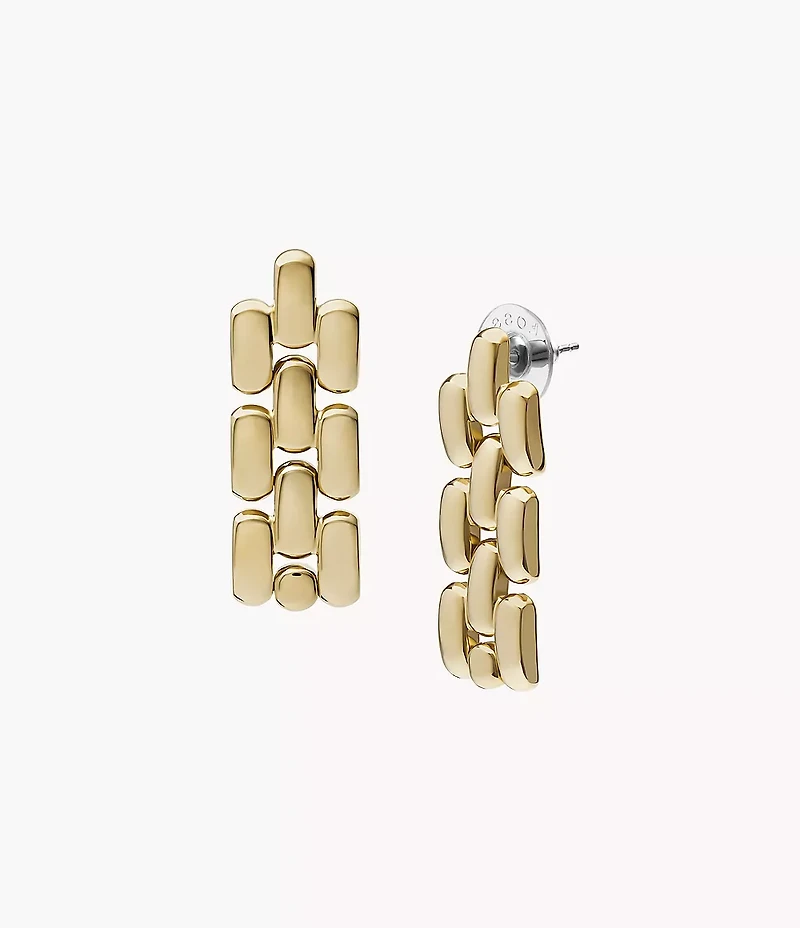Arden Watch Links Gold-Tone Stainless Steel Drop Earrings