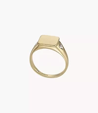 Ellis Gold-Tone Stainless Steel Signet Ring