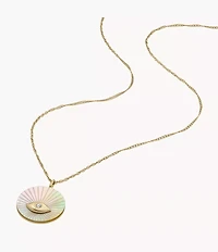Sutton Evil Eye Gold-Tone Stainless Steel Pendant Necklace