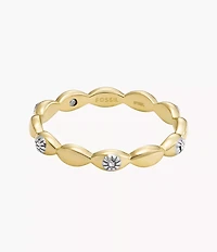 Sutton Evil Eye Gold-Tone Stainless Steel Band Ring