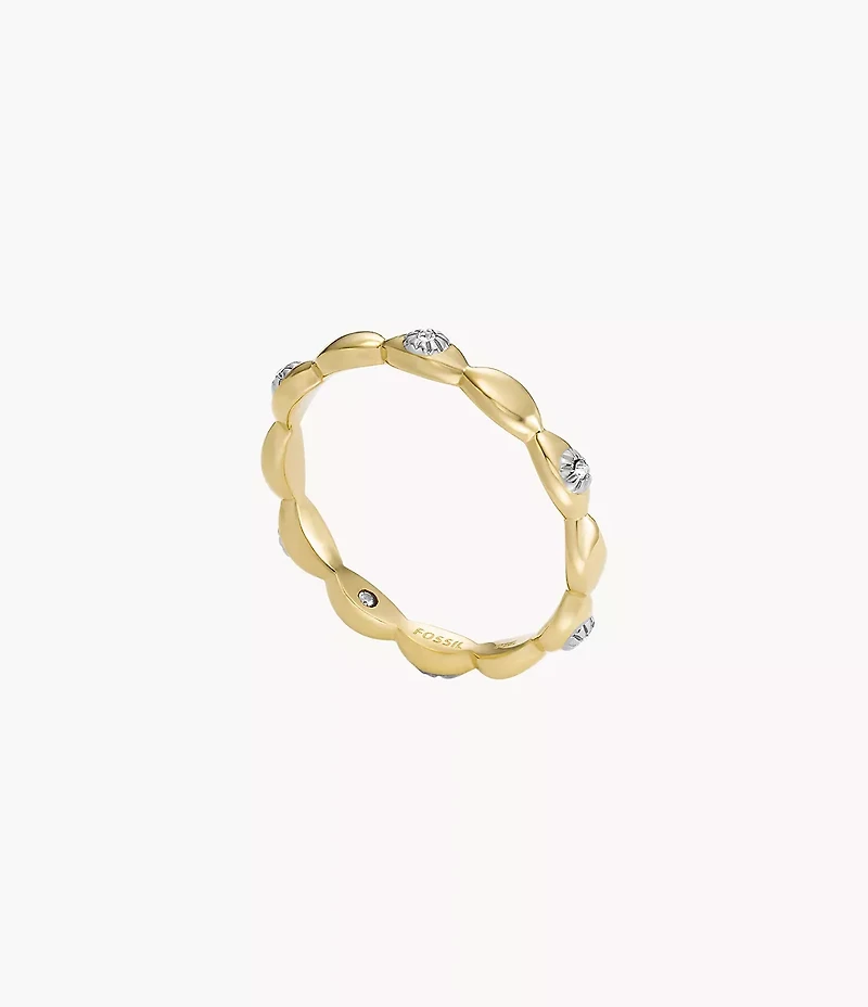 Sutton Evil Eye Gold-Tone Stainless Steel Band Ring